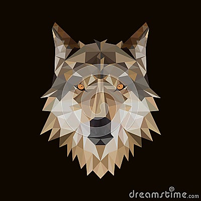 Geometric wolf polygonal vector illustration Cartoon Illustration