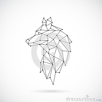 Geometric Wolf silhouette. Vector Illustration