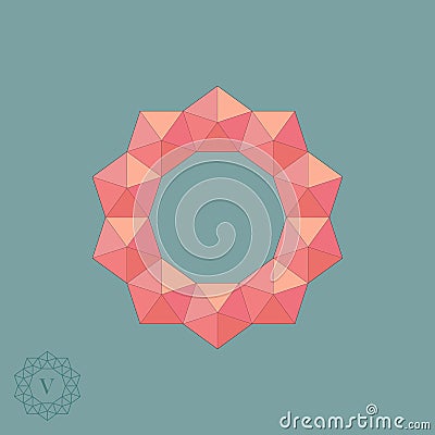 Geometric wreath, circle frame Vector Illustration