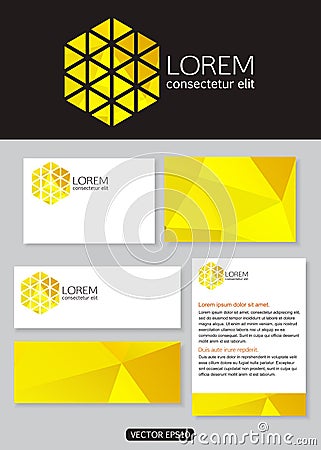 Geometric yellow logo icon design with business Vector Illustration