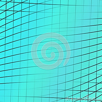 Geometrical abstract background - graphic design from curved angular line grid Stock Photo