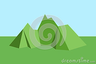 Geometrical, angular tringular and rectangular graphics on mountain and hill Vector Illustration