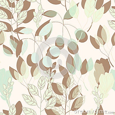 Geometrical botanical print seamless pattern in vector Vector Illustration