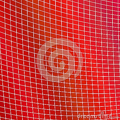 Geometrical grid background - red design from curved angular line grid Vector Illustration