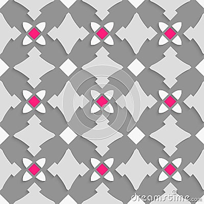 Geometrical ornament with shades of gray and pink squares Stock Photo