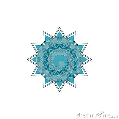 Geometrical ornament. Vector ornamental isolated flower figure Vector Illustration