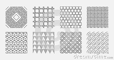 Geometrical pattern. Abstract digital backgrounds technology frames tech shapes vector illustrations Vector Illustration