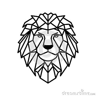 Geometrical polygonal head of lion. Vector illustration. Vector Illustration