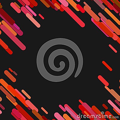 Geometrical random rounded diagonal stripe pattern background - vector design form red lines Vector Illustration
