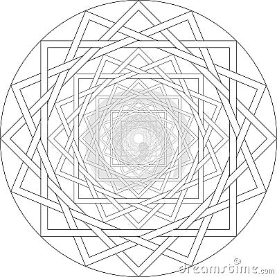Geometrical repeating draw hypnotic lines Stock Photo