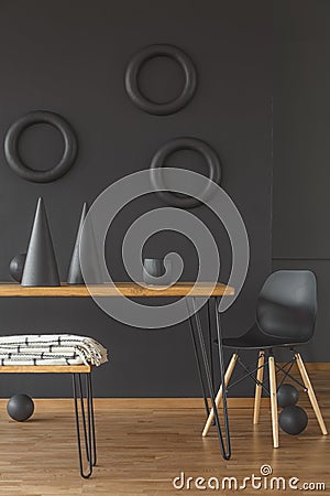 Geometrical shapes in room Stock Photo