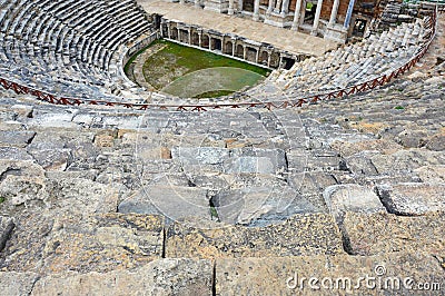Geometrical steps of Hierapolis ancient theater Stock Photo