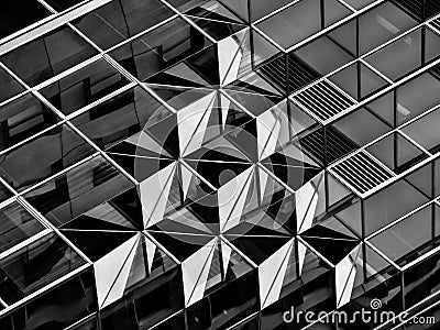 Geometry in architecture in black and white, detail Stock Photo