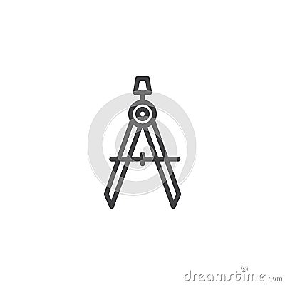 Geometry compass outline icon Vector Illustration
