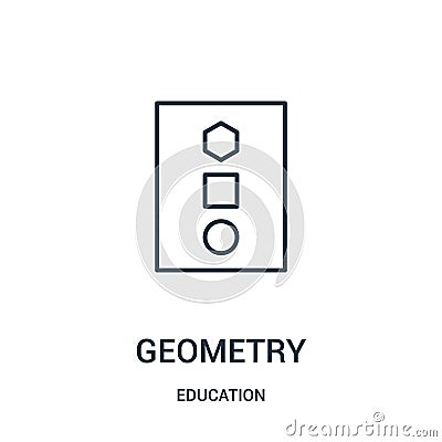 geometry icon vector from education collection. Thin line geometry outline icon vector illustration Vector Illustration