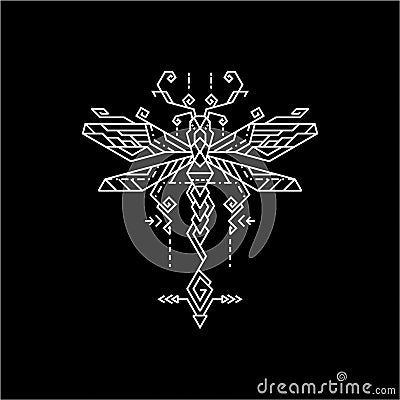 Geometry Illustration line Dragonfly Vector Illustration