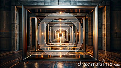 The Geometry of Light: An Optical Illusion Exploring the Principles of Perspective Generative Art Stock Photo