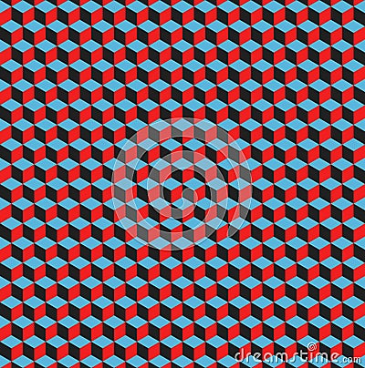 Geometry with simple shape style, seamless pattern of illusion vector background. Vector Illustration