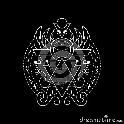 Geometrycal New Magic Moon Spell Vector Illustration