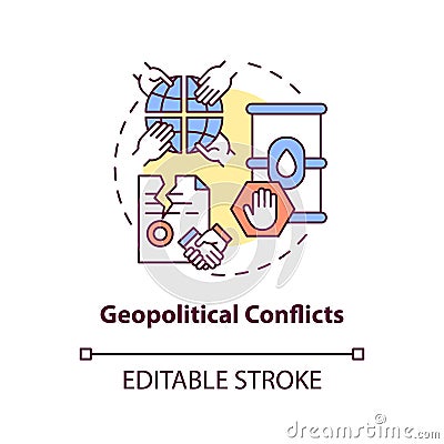 Geopolitical conflicts concept icon Vector Illustration