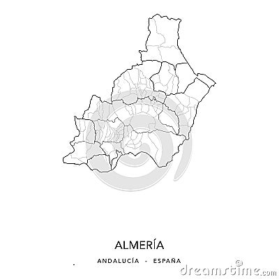 Geopolitical Vector Map of the Province of AlmerÃ­a as of 2022 Stock Photo