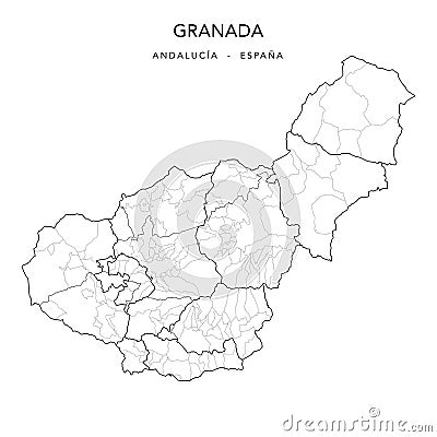 Geopolitical Vector Map of the Province of Granada as of 2022 Stock Photo