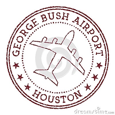 George Bush Airport Houston stamp. Vector Illustration