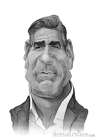 George Clooney caricature Sketch Editorial Stock Photo