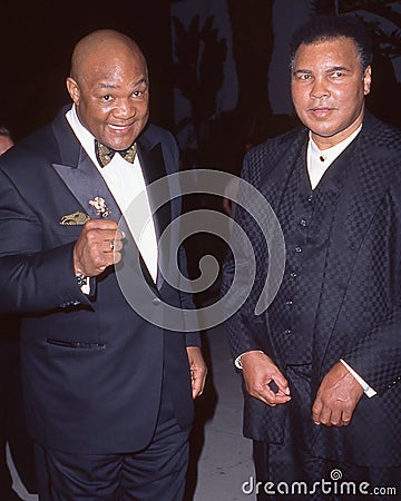 George Foreman and Muhammad Ali. Editorial Stock Photo