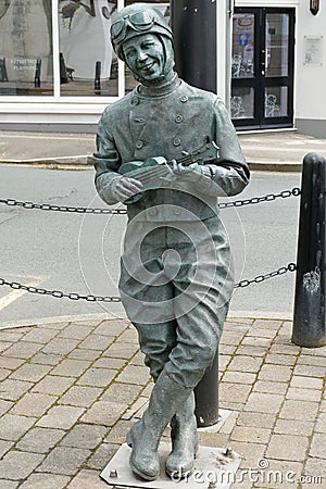 Douglas Isle of Man UK. Public statue of George Formby. Editorial Stock Photo