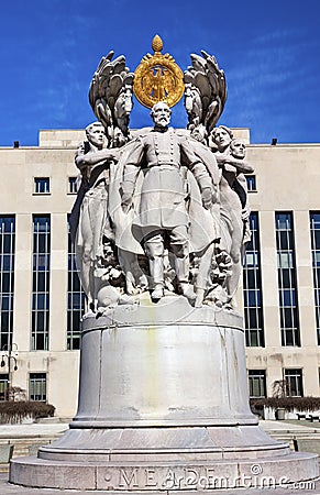 George Gordon Meade Memorial Civil War Statue Washington DC Editorial Stock Photo