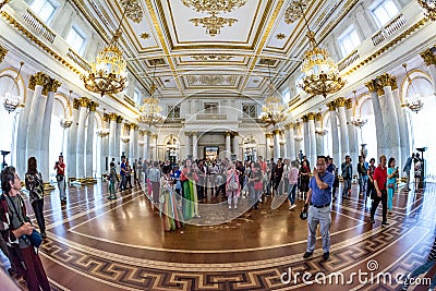 George Great Throne Hall in the State Hermitage Museum Editorial Stock Photo
