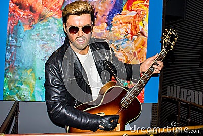 George Michael, wax figure, Madame Tussaud`s Amsterdam Editorial Stock Photo