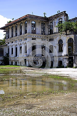 George Town Dilapidated Heritage Building Stock Photo