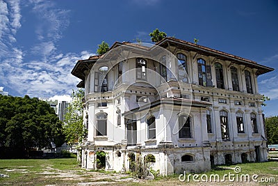 George Town Dilapidated Heritage Building Stock Photo