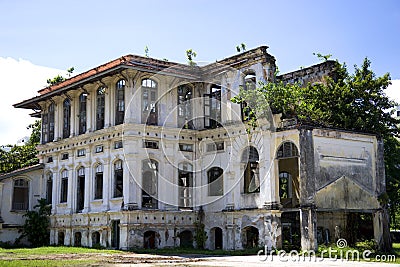 George Town Dilapidated Heritage Building Stock Photo