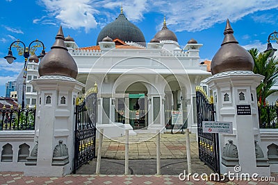 George Town, Malaysia - March 10, 2017: Kapitan Keling Mosque, built in the 19th century by Indian Muslim traders and Editorial Stock Photo