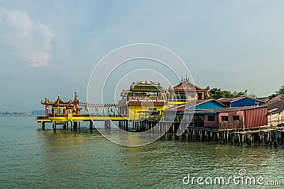 The Bean Boo Thean temple on the river in George Town Malaysia Editorial Stock Photo