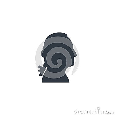 George Washington black silhouette. Vector Illustration