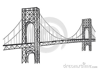 George washington bridge drawing Stock Photo