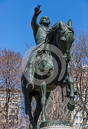 Georges Washington statue Union Square Manhattan Landmarks New Stock Photo