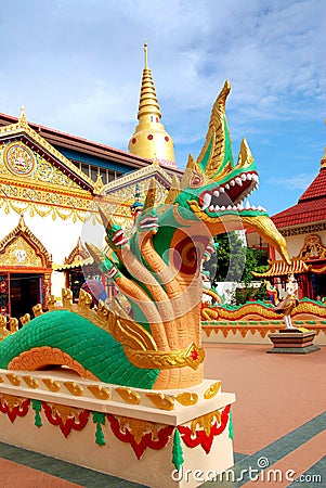Georgetown, Malaysia: Thai Temple Naga Stock Photo