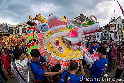 200m long dragon dance first time out for parade. Editorial Stock Photo