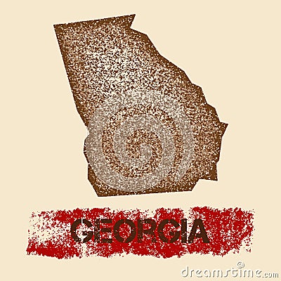 Georgia distressed map. Vector Illustration