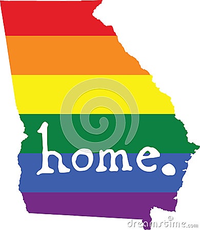 Georgia home gay pride vector state sign Vector Illustration