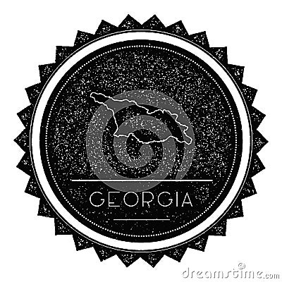 Georgia Map Label with Retro Vintage Styled. Vector Illustration