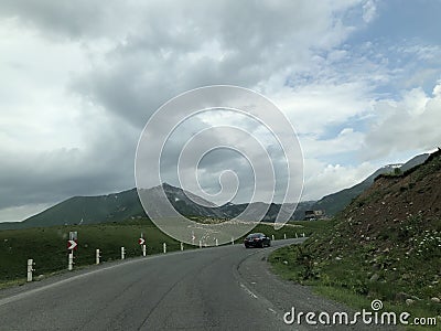 Armenia mountain view bridge and road in summer, Editorial Stock Photo