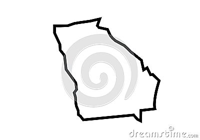 Georgia outline map state shape Vector Illustration