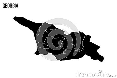 Georgia political map of administrative divisions Vector Illustration