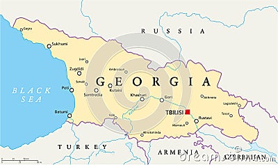 Georgia Political Map Vector Illustration